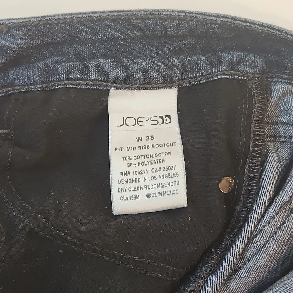 Joe's Jeans Mid Rise Boot Cut Dark Wash Blue Jeans Women's Sz W 28 EUC NICE! - Picture 15 of 16